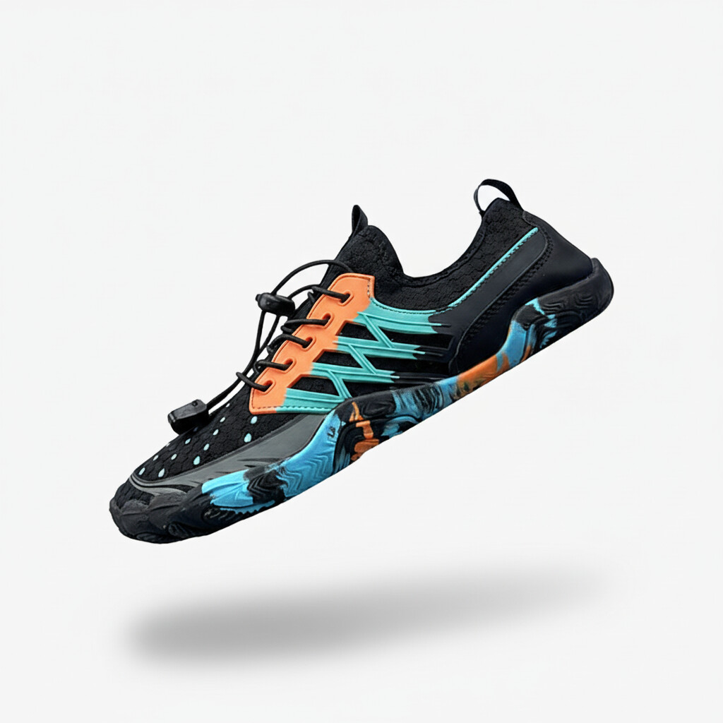 Black minimalist barefoot training shoes